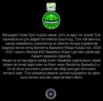 Bahçeşehir Koleji Basketbol Kulübünden Açıklama