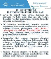 POZİTİF VAKA GÖRÜLEN YERLERİN GİRİŞİNE “BU KONUT GÖRÜŞME VE ZİYARETE KAPALIDIR.” UYARI LEVHASI ASILACAK
